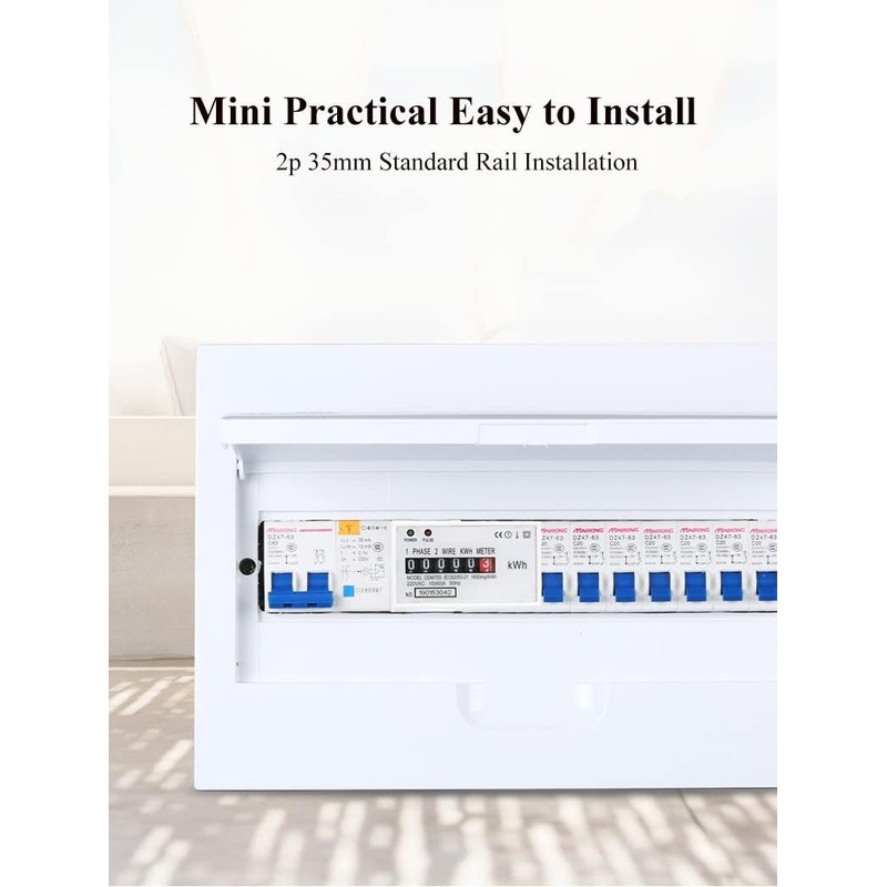 Moncer Energy Meter, DDM75S Single Phase 4P LED Din Rail