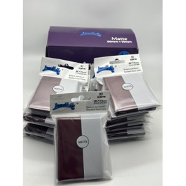 lenayuyu 1 Box of 600 Counts -12packs Winered Color Double Matte Standard Card Sleeves Toploaders for Trading Cards, Collectable Gaming Cards, MTG Cards, L5R, TCG, Baseball, Rugby, Football Card