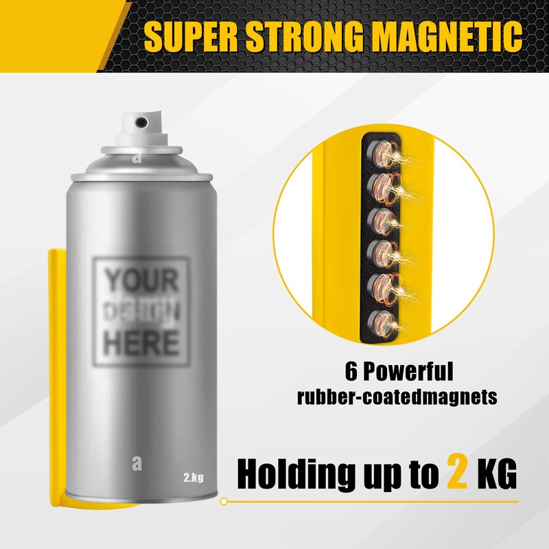 4 Pcs Magnetic Aerosol Spray Can Holder,Powerful Magnet Toolbox Bottle