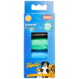 Nobby 67385 Tidyup Waste Bag with Carry Handle, 4 colours and 4 rolls of 15 Bags