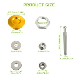 EPLZON Diameter 1.25 inch Quick Release Latch Bumper Bumper Hood License Plate Lock Clip Kit Universal Aluminum Engine Hood Pin(Pack of 2pcs,Gold)