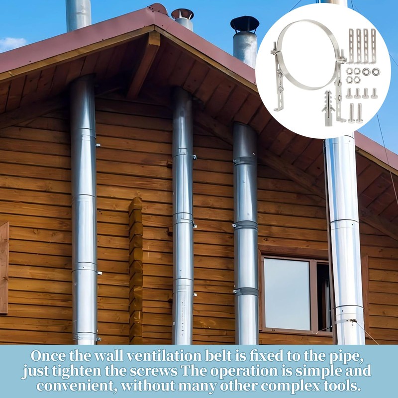 Adjustable Vent Wall Strap,Chimney Pipe Support Bracket,Heavy Duty Adjustable Wall