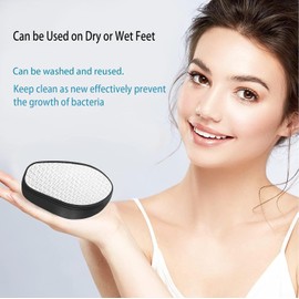 Glass Foot File Callus Remover, Foot Scrubber Callus Remover for Wet and Dry Feet, Heel Scraper & in Shower Foot Scrubber Dead Skin Remover(Black)