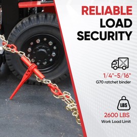 Dollate 2Pack 1/4" to 5/16" Ratchet Chain Load Binder with 1/4"x12FT G80 Heavy Duty Chain, Chain Binder with 2600 Lbs WLL and Chain with 3150 Lbs WLL, Chain Binder and Transport Chain for Tie Down