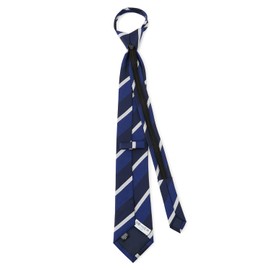 Orihika Men's One-Touch Necktie with Box, 2-Piece Set, Easy to Put on and Take Off Zipper Tie, Business Suit, Gift, Navy/Navy (AZZIP2-3)