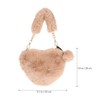 VALICLUD Shoulder Bag Faux Fur Purse Heart Shaped Purse Furry