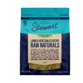 Stewart Raw Naturals Freeze Dried Raw Dog Food or Meal Topper, Lamb & Vegetables Recipe, 32 Ounce Bag, Complete and Balanced Nutrition