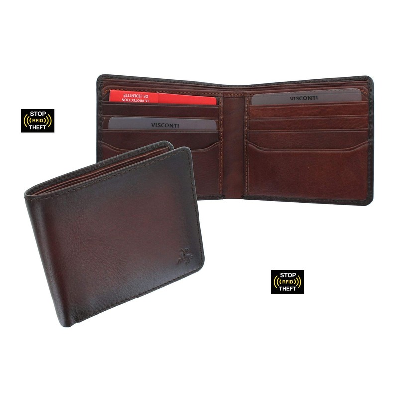 Visconti Atelier Collection Milo Leather Wallet RFID AT58 Burnish Tan