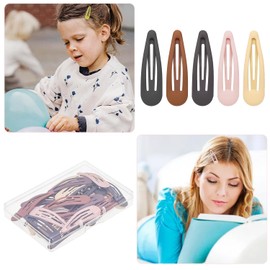 Hair Clips Girls 30 Pieces 5 cm Hair Accessories Girls Hair Clip Children Girls Metal with Snap Closure Non-Slip Hair Clips Girls Plain Hair Clip Various Colours