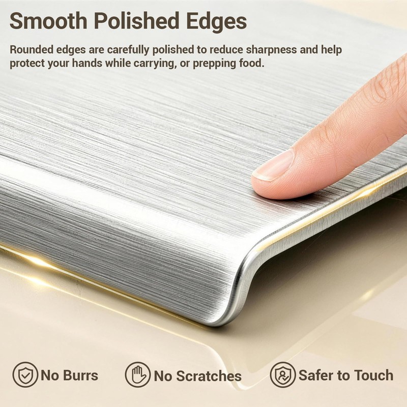 304 Stainless Steel Cutting Board for Kitchen，Dishwasher Safe Metal Chopping
