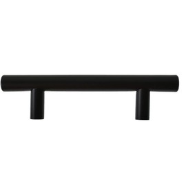 AISENPARTS Pull Kitchen Cabinets Stainless Steel Matt Black T Bar Handle Furniture Drawer Pulls 76mm Hole Centers/127mm Long