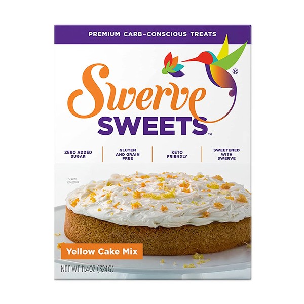 Swerve Sweets Yellow Cake Baking Mix - Keto Diet Friendly, Low Carb, Gluten Free, Easy to Make and Just 3g Net Carbs, 11.4 Oz - 2 Pack