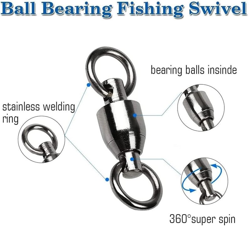 9Tong Ball Bearing Swivels Connector High Strength Stainless Steel Solid