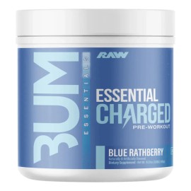 Raw Cbum Essential Charged Pre Entreno 25 Servs Sabor Blue Rathberry
