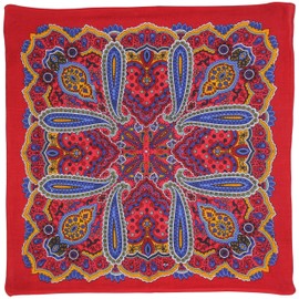 Sunshine Joy Paisley Hippie Bandana 22x22 Inches - Classic Red