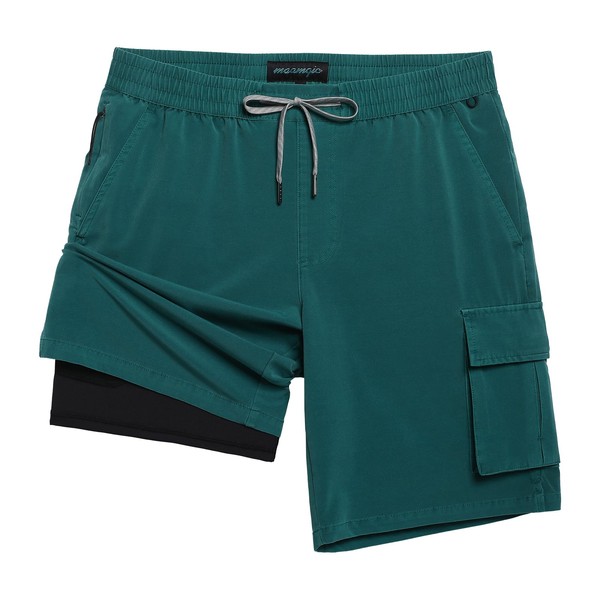 MaaMgic Mens Swim Trunks 9'' Compression Liner 2 in 1