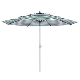 Unbranded 3-Tiers Garden Parasol Umbrella Patio Sunshade Cover Replacement 9/10ft/11ft  - 10ft, Green