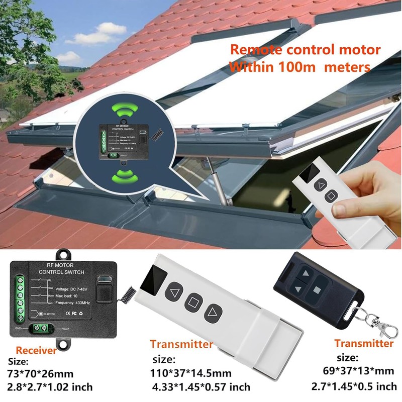 Forward Reverse Remote Control Switch,DC7V-48V 10A Switch,Linear Actuator 12V Remote