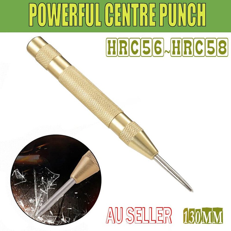 AIMALL 5.12-Inch Heavy Duty Automatic Center Punch Tool, Brass Bodied