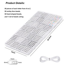 Letter Beads Kit, 1400pcs Alphabet Beads, DIY Bracelets Letter for Jewelry Making Kit with Number Heart Friendship Bracelet with Case