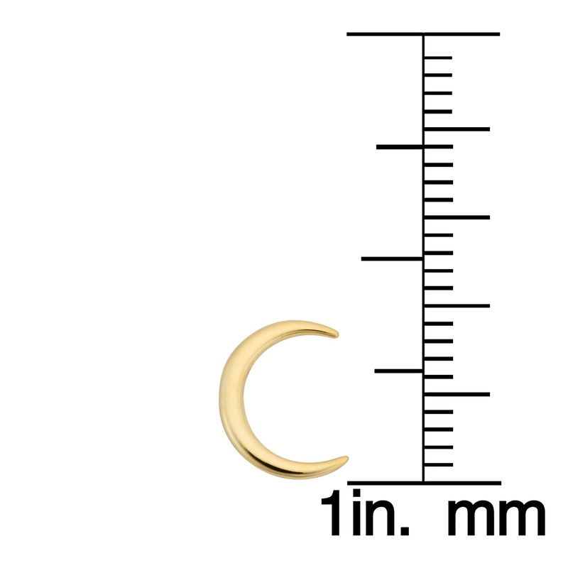 Kooljewelry 14k Yellow Gold High Polish Crescent Moon Stud Earrings