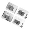 4Pcs Silver Mop Broom Holder with Hook Wall Mounted 304