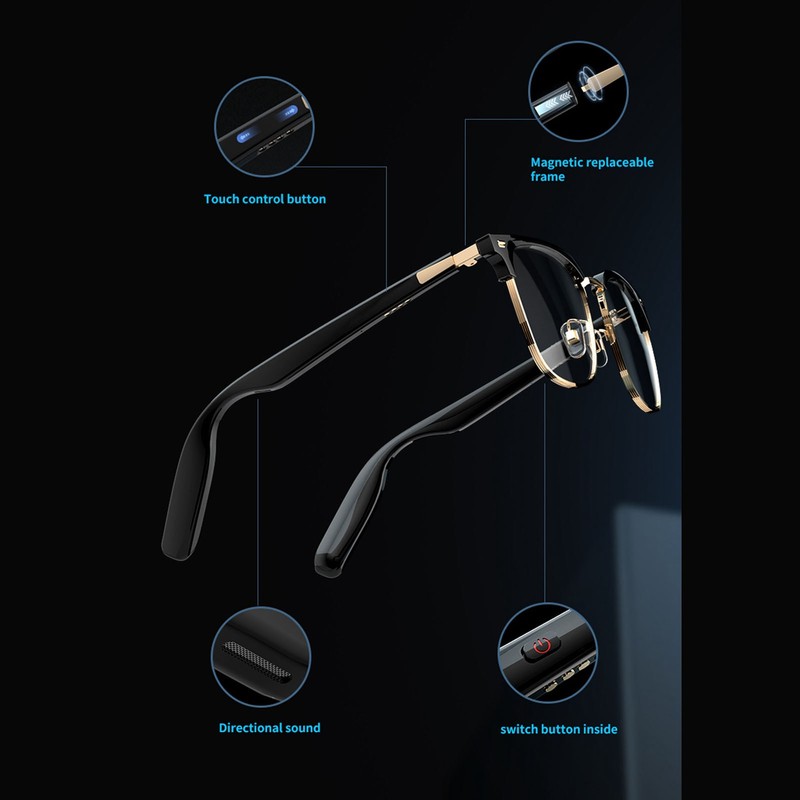 Smart Glasses Blue Light Blocking Stereo IP67 Waterproof Hands Free
