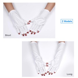ZJchao UV Protection Gel Manicure Gloves White UV Nail Gloves with Manicure for Men and Women Protect Hands