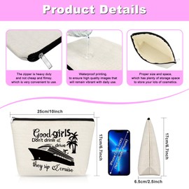 Gfhzdmf Cruise Gifts for Women Girls Makeup Bag Cruise Trip Gift for Friends Besties Summer Vacation Present Cosmetic Bag with Zipper Cruising Themed Present Toiletry Travel Pouch