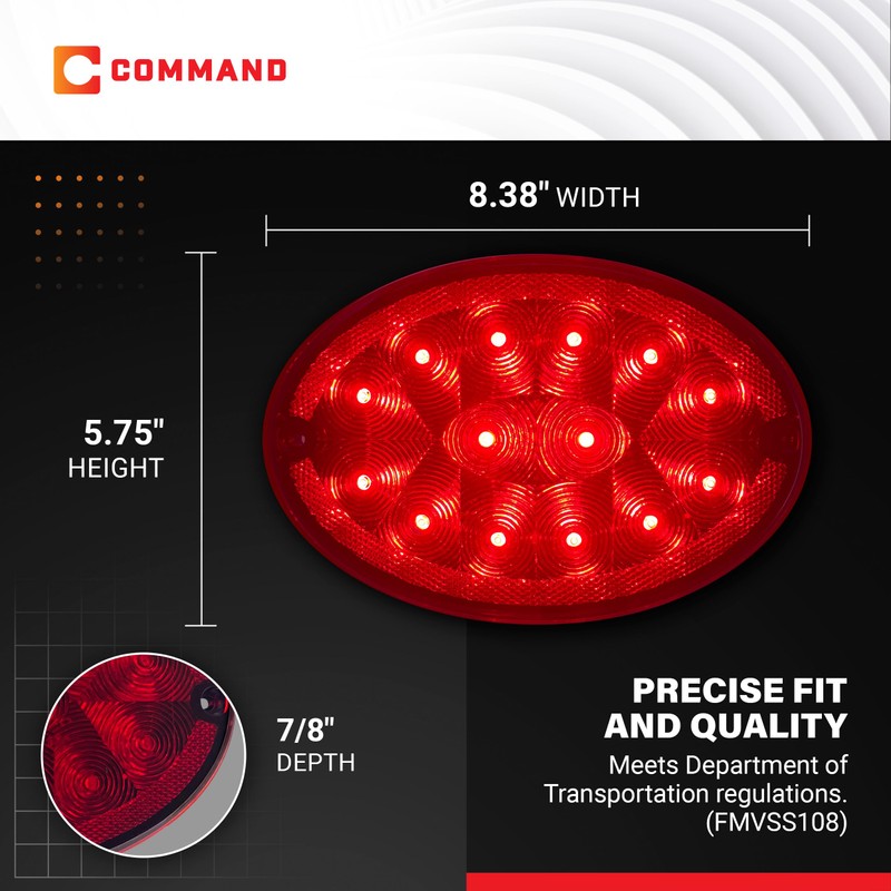Command Electronics 12V LED Surface Mount Stop - Turn -