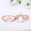 LAZLUVU Women Stackable Ring AAA CZ Rose Gold Plated 3Pcs