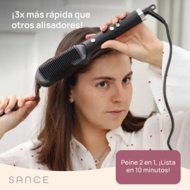 Cepillo Alaciador Electrico Sance Peine Alisador Profesional Rosa 2