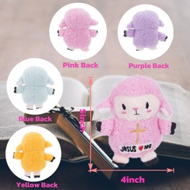 NIUBEHOHO Sheep Plush First Communion Gifts - 12 Pack Bulk Jesus Stuffed Animals Toys for Kids Colorful Lamb Stuffed Animal