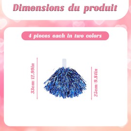 Pack of 8 Pompoms, Cheerleader, Pompoms Cheerleading, Pom Poms Cheerleading, Cheerleader Pompoms, Sports Events, Dance Night Party, Ball Games, Carnival Parties, Used