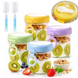 Vaso Avena Overnight 500ml 4PCS Tapa Hermética sin BPA                                                                                                