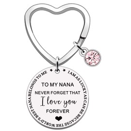 FMCC Nana Gifts Mothers Day Gifts for Nana Best Nana Birthday Christmas Gifts Keyring Nana Gifts from Grandchildren Never Forget That I Love You Forever