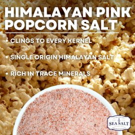 Himalayan Pink Popcorn Salt Seasoning, Single Origin Fine Himalayan Pink Salt Powder, Healthy and Natural Popcorn Seasoning, 16 oz Shaker