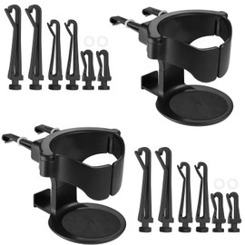 Yharnamite 2 Pcs Car Cup Holder, Adjustable Air Vent Cup Bottle Mount, Universal Multifunction Car Drink Holder, Black ABS, Fits Most Vehicles