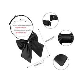 [Allegra K] 2 Pcs Pre-Tied Bow Tie with Adjustable Neck Strap, black/purple
