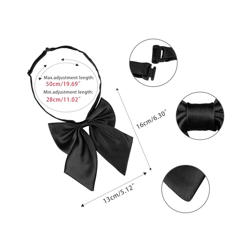 [Allegra K] 2 Pcs Pre-Tied Bow Tie with Adjustable Neck