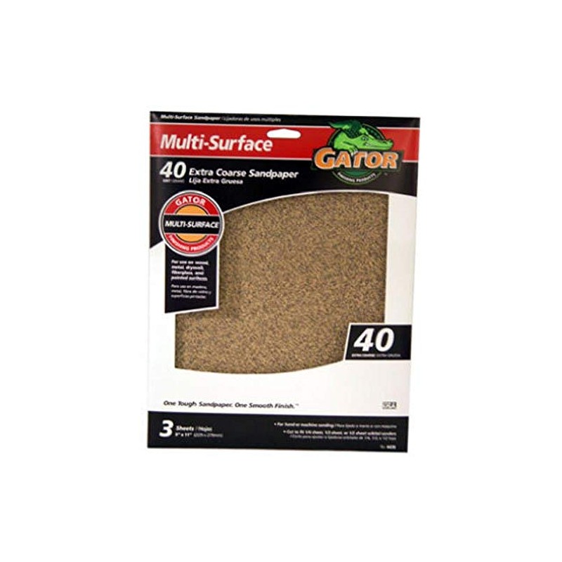 ALI Industries 4439 40 25 CT Grit Sandpaper, 9-Inch x