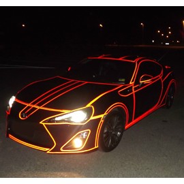 fangfei 0.4" X148' Car Reflective Body Rim Funny DIY Stickers Warning Safety Auto Motorcycle Bike Decal Body Cover Decoration Strip(Red)