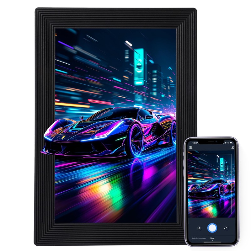 3D Digital Picture Frame 10.1" Touch Screen,No Monthly Fee