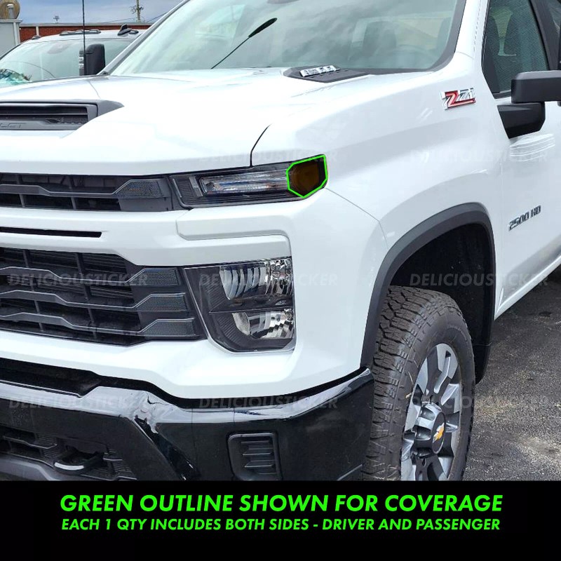 Deliciousticker For 20-25 Silverado HD 2500 3500 Front Side Marker