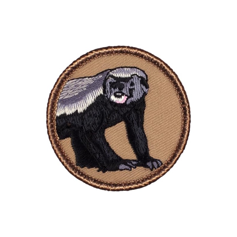 Honeybadger Patrol Patch - 2" Diameter Round Embroidered Patch (Sew-on)