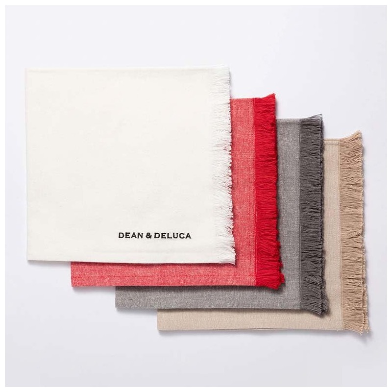 Dean and Deluca Cotton Napkins, White, Approx. 17.7 x 17.7