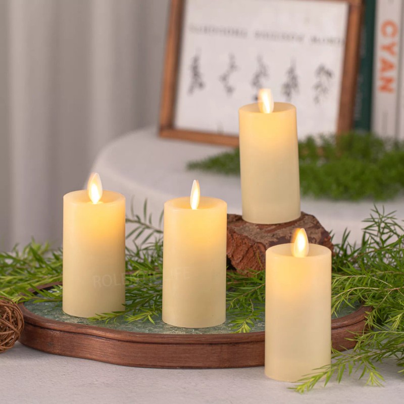 Luminara 2pcs Luminara Flameless LED Wax Candles ,Remote Moving Wick1.75"
