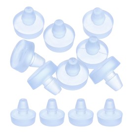 uxcell 8Pcs Glass Table Top Bumpers with Stem, 6.5mm/0.26" Rubber Bumper Grippers Large Base Anti Slip Table Spacers for Patio Cabinet Furniture (Fits 1/4Inch Hole), Clear