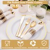 Joyido 200PCS Pre Rolled Gold Plastic Silverware Sets - Heavy