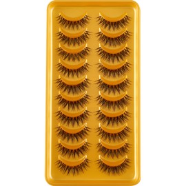 10 Pairs of 3D False Eyelashes That Look Like Volume Eyelash Extensions, 3D Fluffy Strip Eyelashes, D Curl Lash Strip (SX03)